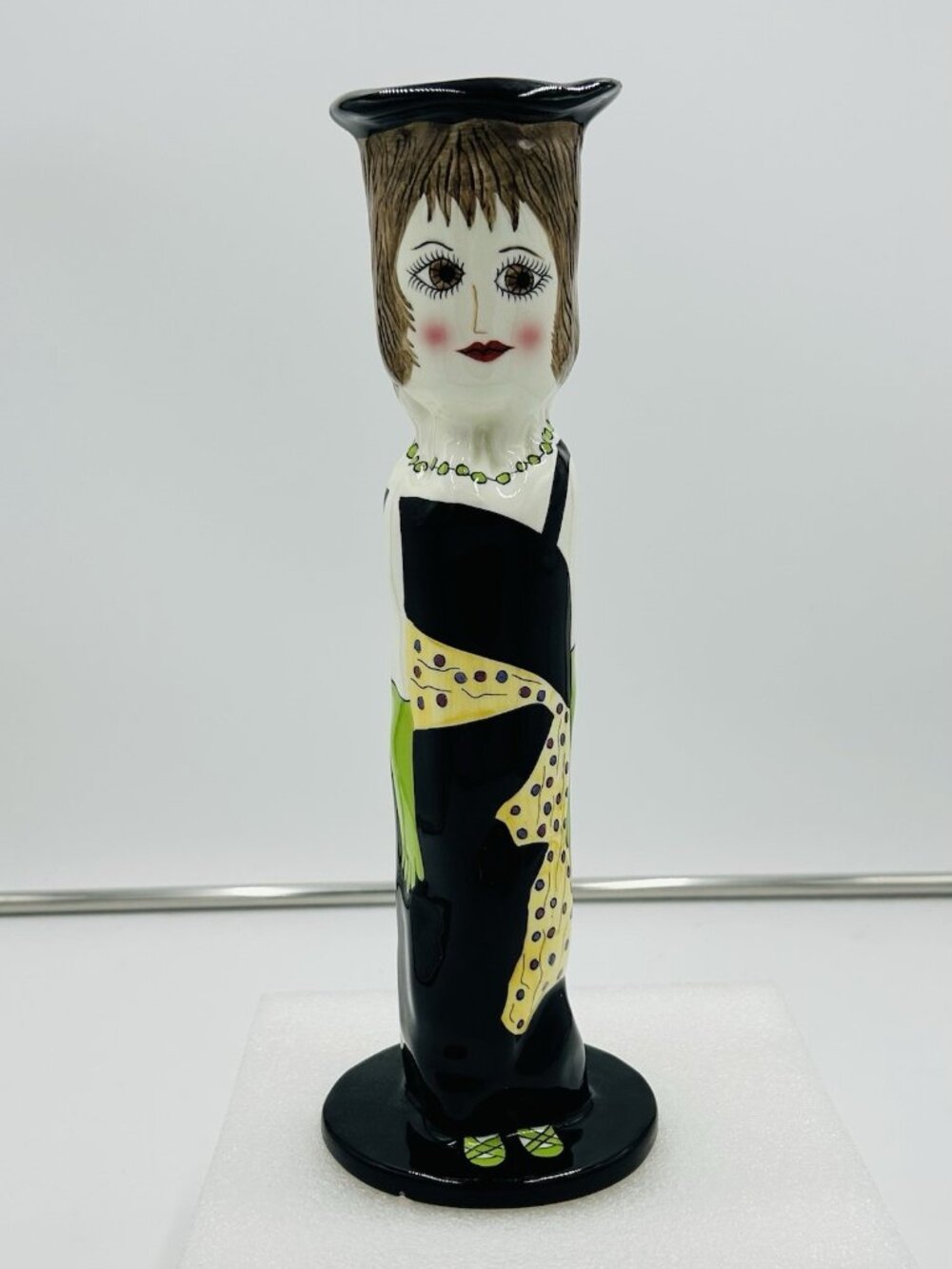 Susan Paley Ganz Bella Casa 11" Candle Holder Vase "Susie's Silk Sash"